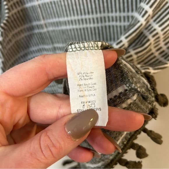 Anthropologie W5 Loose Black White Boho Pattern Sleeveless Tank Top Size Small - Picture 3 of 5